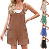 Ärmelloser gerader kurzer Damen-Jumpsuit Lockerer Overall mit Taille und Taschen