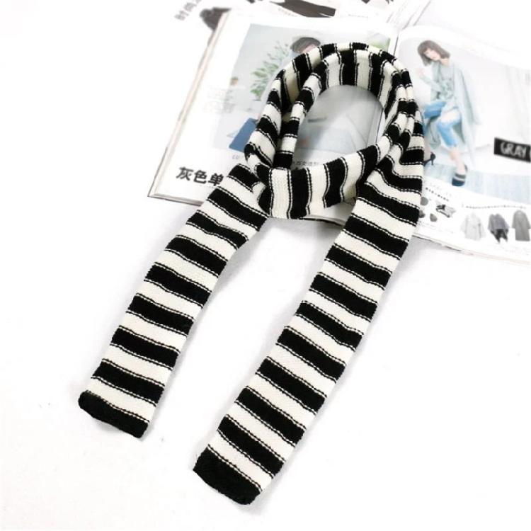 Striped Scarf Long Knitted Scarf Neck Warmer Women Scarf Lightweight Neck Wrap