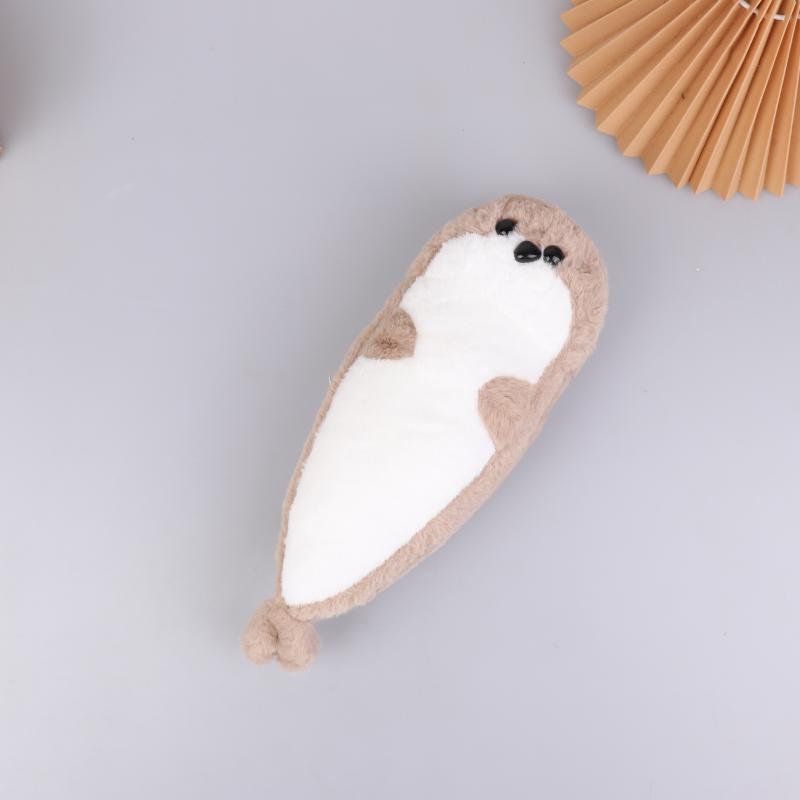 1 Piece Brown Seal Stuffed Animal Birthday Gift For Boys And Girls Kawaii Cartoon Sea Creature Sea Otter Plush Doll Pillow