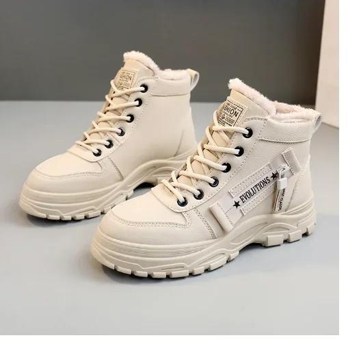 Fashion Cotton Shoes Children's Winter 2024 New Winter Large Casual Plush Winter Shoes Korean Edition Versatile Student Women's Shoes