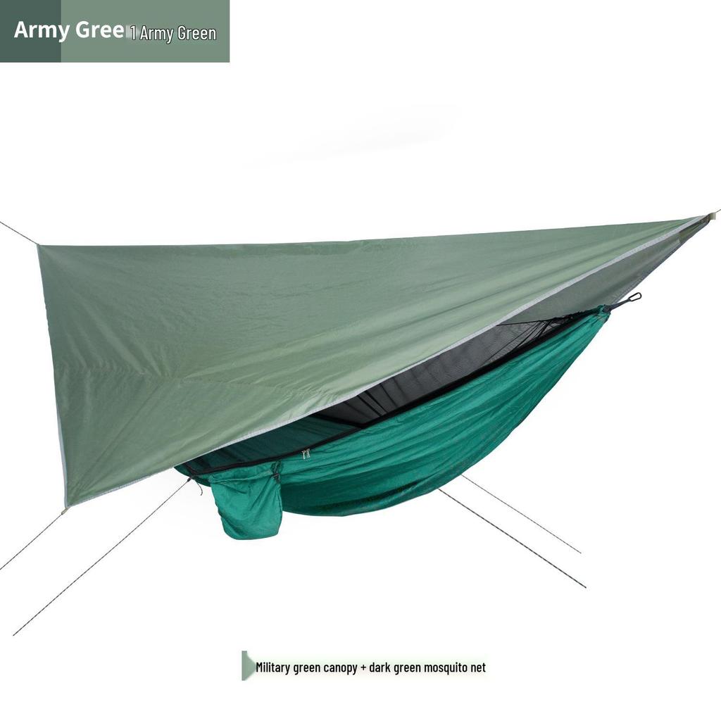 Mosquito Net Hammock with Sunshade Tarp - Outdoor Quick-Open Rainproof Set