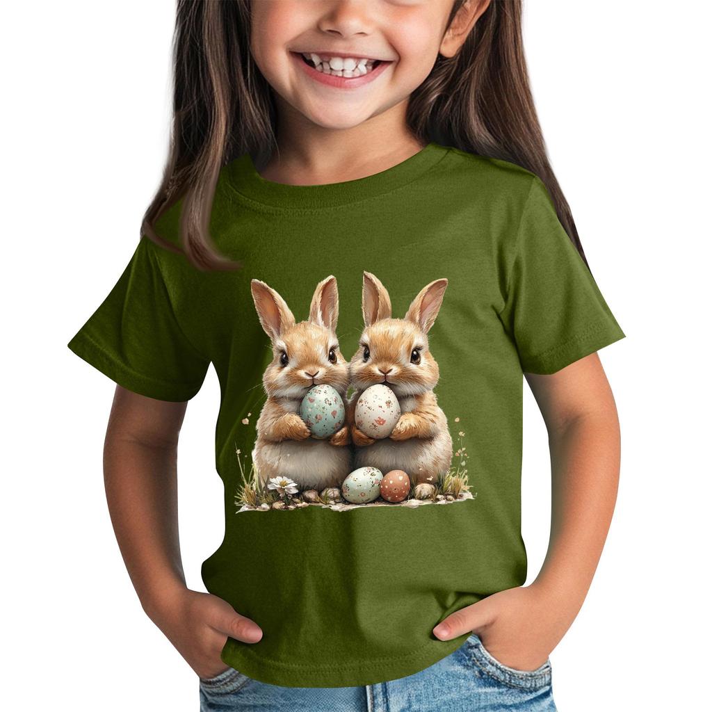 Children's Short Sleeve Neck T-Shirt Animal Print Daily Casual Top