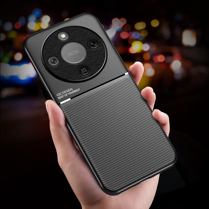 Case For Phone Yulin-003 Light Magic8lite Soft Leather Plate Phone Case For Honor Honer Magic8 Lite 8Lite 5G Car Magnetic Holder Back Cover