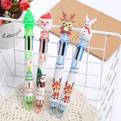 Christmas 6-Color Ballpoint Pen - Student Gift & Office Stationery for Graffiti & Hand Accounts