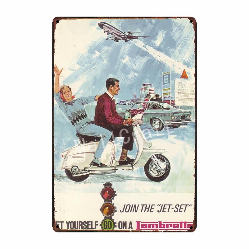 [ WellCraft ] Lambretta Motor Tin Sign Home Wall Plaque Painting Store Decor 20*30 CM FG-204