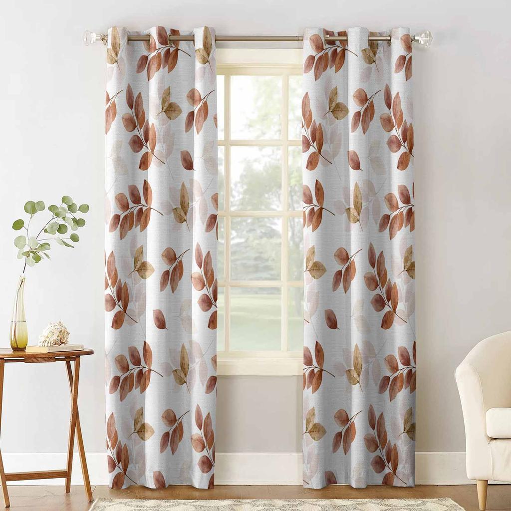 Thanksgiving Herbst Eukalyptus Verdunkelungsvorhänge für Wohnzimmer Schlafzimmer Fenster Behandlung Jalousien Vorhänge