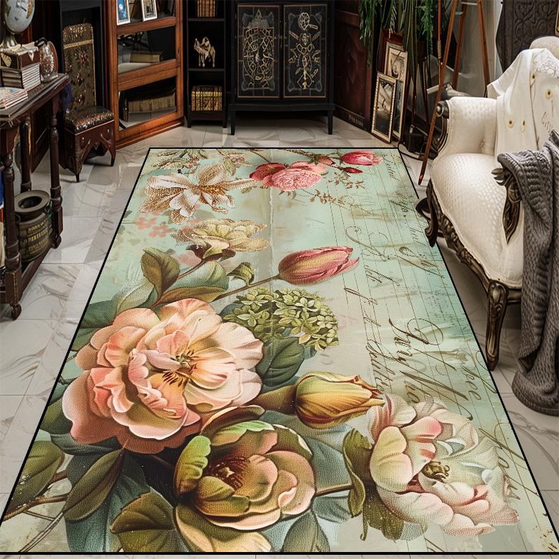 

Modern 3D Floral Living Room Decor Carpet Soft Flannel Rugs for Bedroom Bedside Modern Fashion Decoration Home Sofa Floor Mat 60*90cm