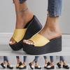 Women Sock Slippers Fashion Summer Women Sandals Wedge Heel Thick Sole Fish Mouth Solid Color Multicolor Chanclas De Mujer