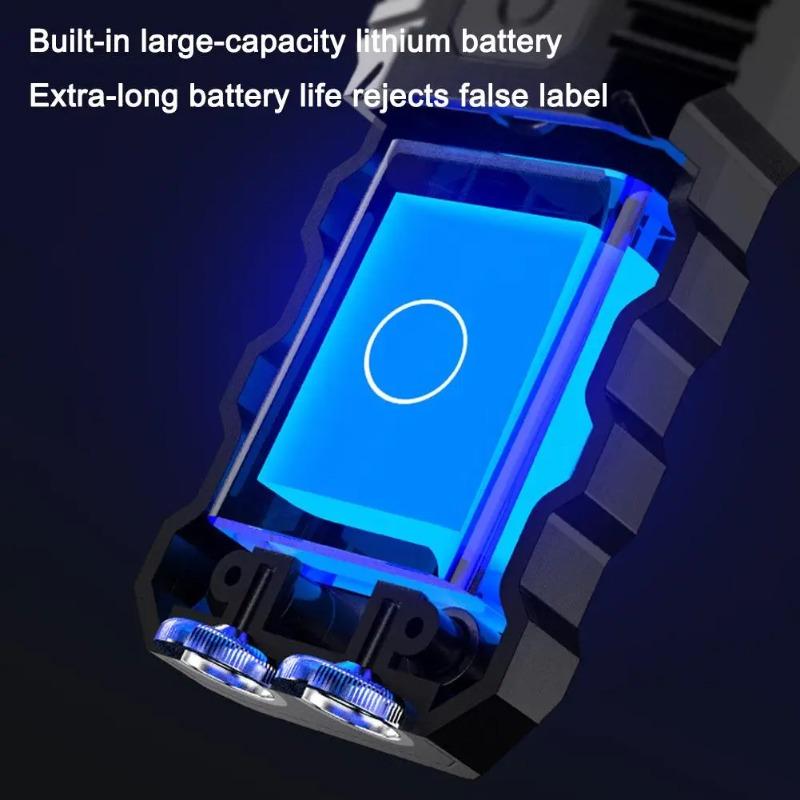 Ultra Bright LED Flashlight USB Rechargeable EDC Pocket Torch with 180°  Rotating Head Mini Magnetic Outdoor Emergency Work Lamp