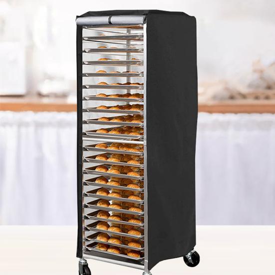 Bread Rack Cover Bakery Shelf Cover with Zipper Waterproof Dustproof Sheet Pan Rack Cover for Home Shop