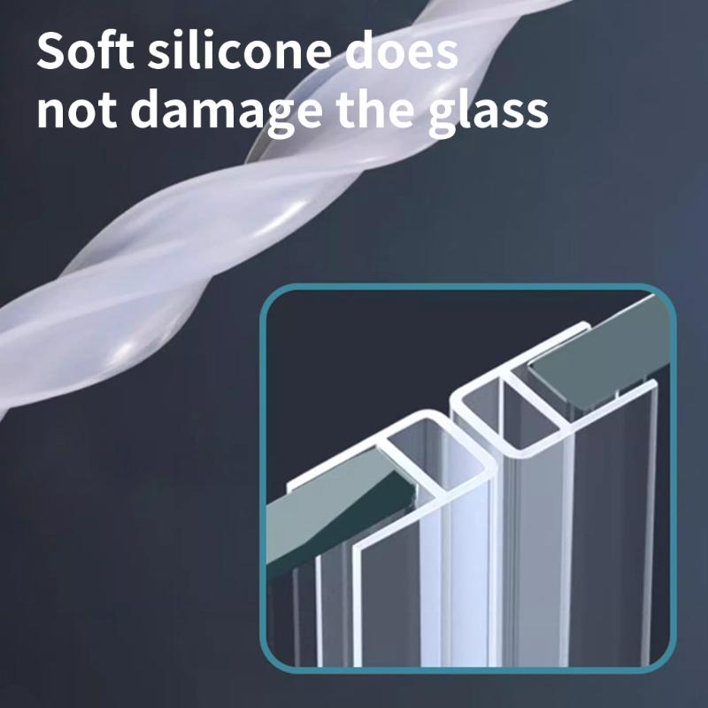 Practical Silicone Shower Door Seal Strips Ensures Dry Floor by Prevention Water Leakage Home and Hotel Bathrooms