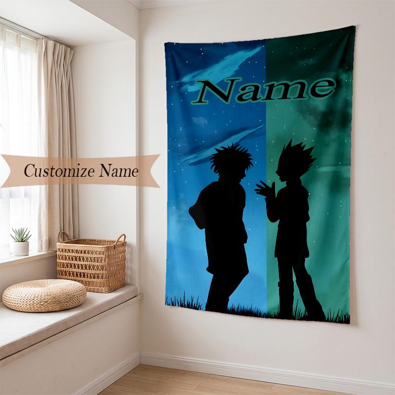 Hunter × Hunter (5) Custom Name Tapestry Wall Hanging Soft Backdrop Tapestry for Bedroom Living Room Dorm Home Decor Gift