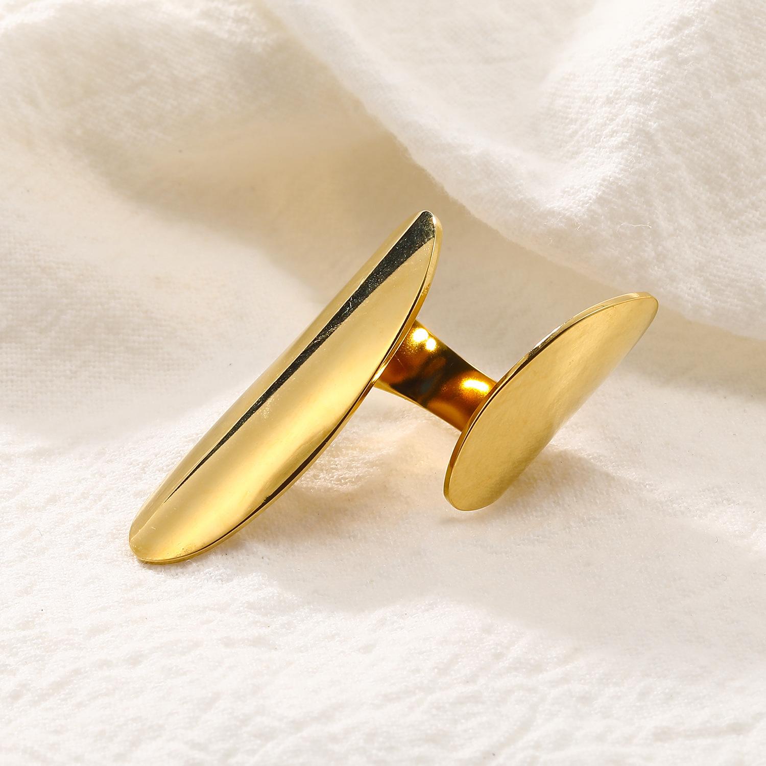 

1 шт. Минималистичные простые кольца для женщин, пар, французские гладкие украшения для вечеринок, подарочные аксессуары 17mm золотой