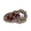 Gold Label Lambswool Teddy Bear Bow Hair Clip - Cute High-End Plush Headwear.