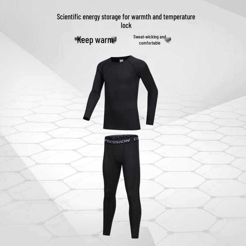 Herren Skianzug mit Fleecefutter: Schnelltrocknendes Thermounterwäsche-Set für Herbst/Winter, Outdoor-Fitness & Bergsteigen.