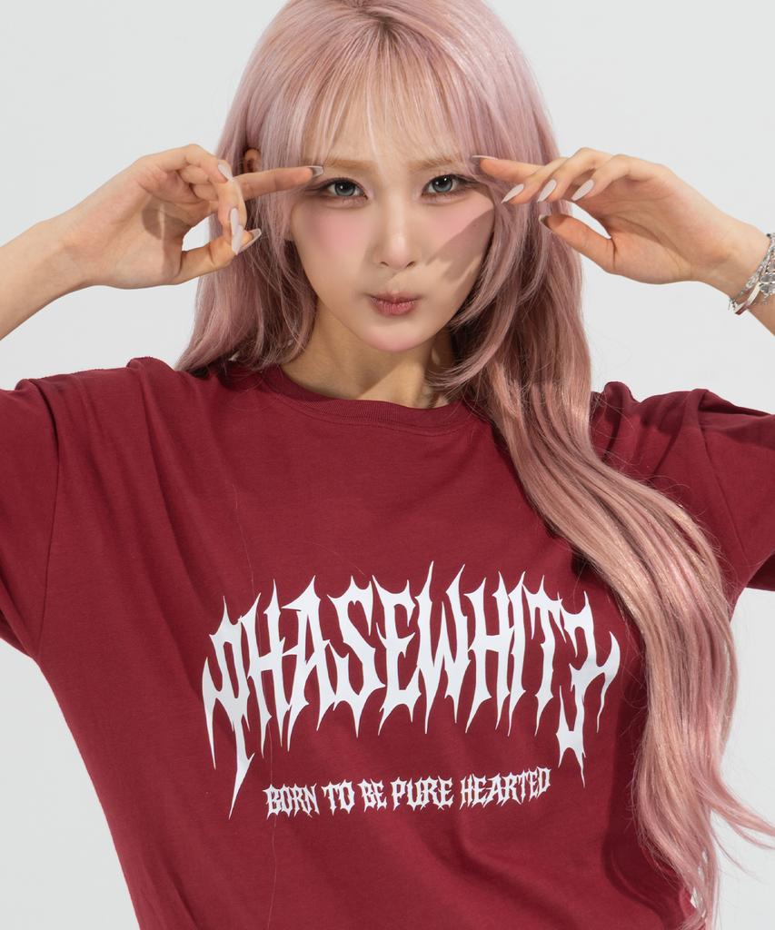 Peijeuhwaiteu [Phase_2] Metal Logo Tee_Burgundy / 8802026-St12