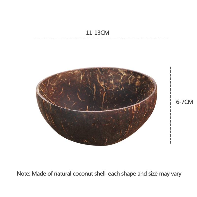 

Чаша из натурального кокоса Деревянная посуда Чаша для фруктового салата, лапши и риса Креативная миска из скорлупы кокоса Кухонная декоративная посуда