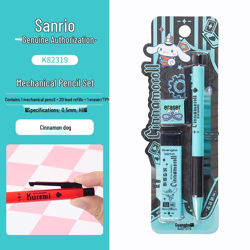 

Sanrio Kuromi Mechanical Pencil Set with No-Sharpening Pencil Lead for Students