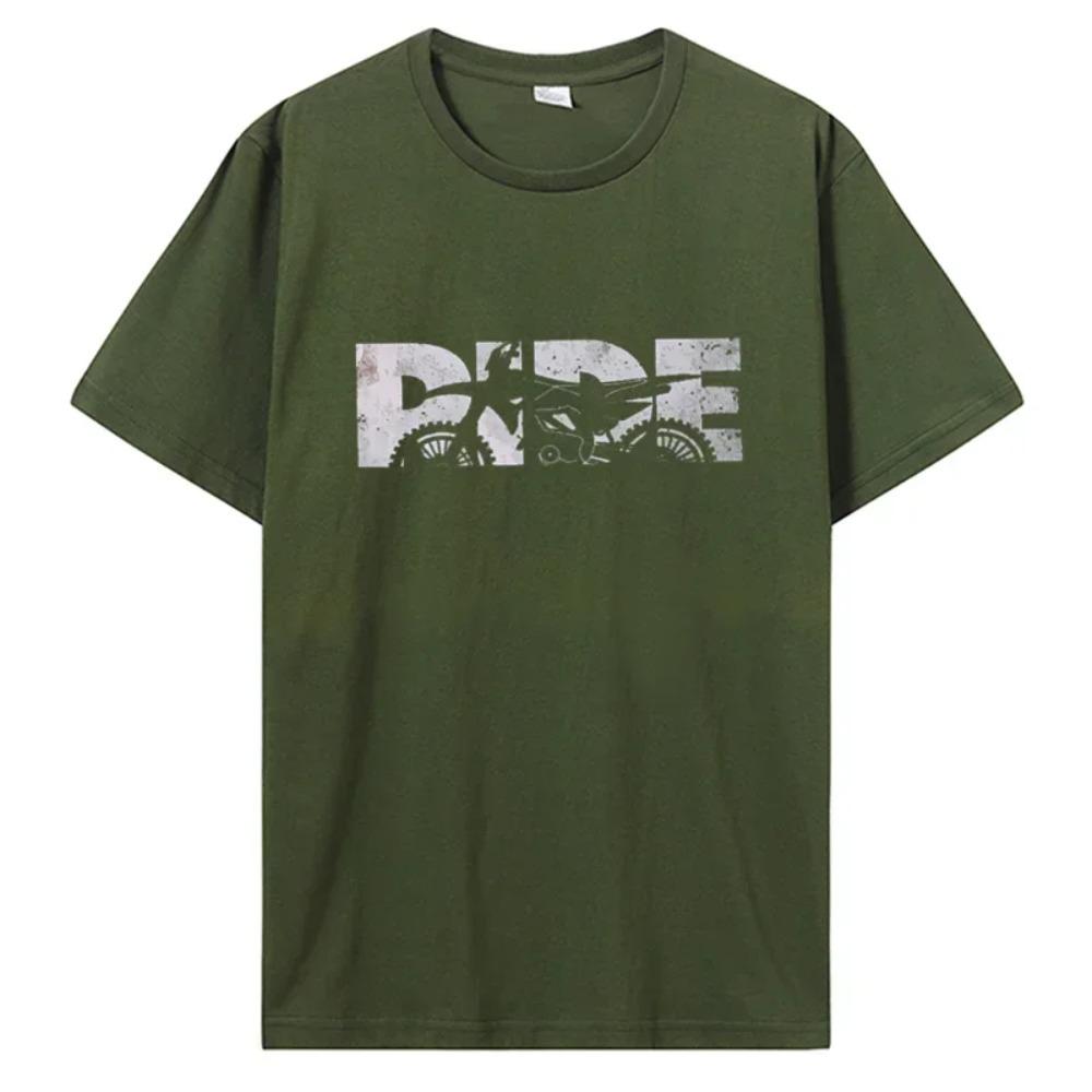 RIDE Dirt Bike Motocross Apparel Style TShirt Enduro Cross Motorcycle Racing Hip Hop Gift Clothes T Shirt Cotton Streetwear