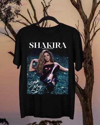 Hot Shakira Signature 2025 Concert Gift Fan Black All Size Tee Unisex T-Shirt