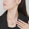 Popular Jewelry Copper Bottom Gold-Plated Inlaid Gold Yellow Pearl Square Set Women 16-12Mm