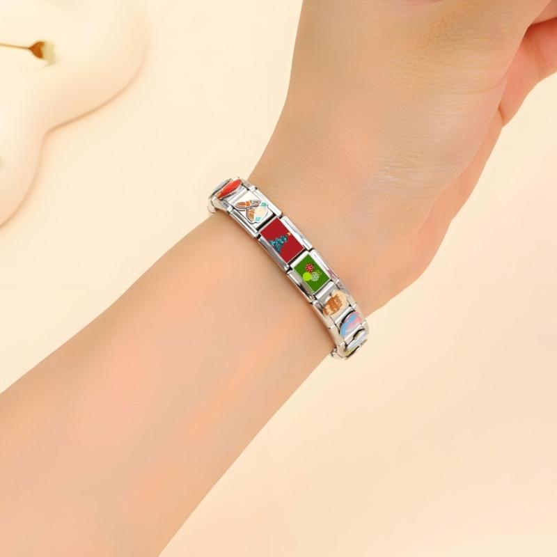 Bracelet Making Supplies Christmas Theme Beads Italian Charm Link Making Accessary Bracelet Module Suitable for Bracelet