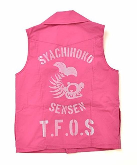 

Официальный мерч коллаборации Team Syachihoko и BEAMS, жилет райдера T.F.O.S. , Андо, розовый, размер L