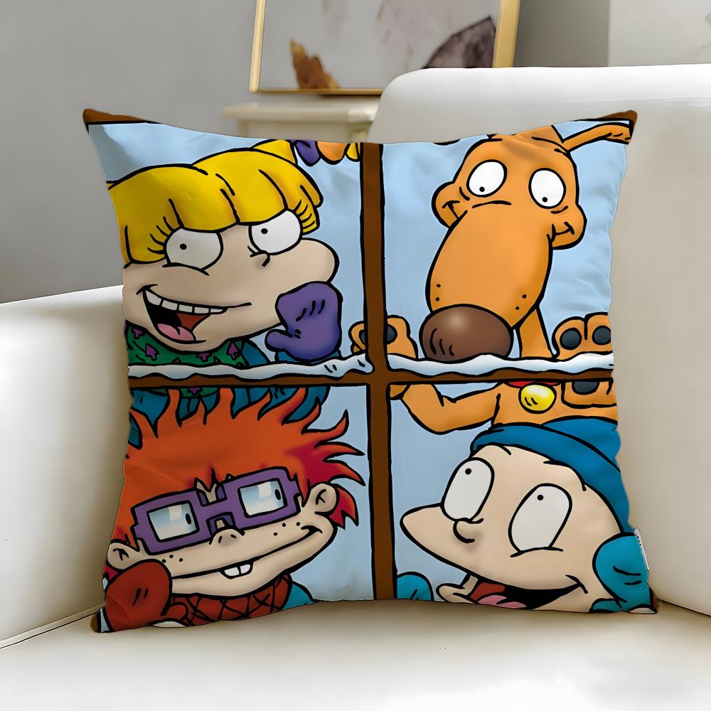 classic cartoon Rugrats Cushion Cover Soft & Easy-Wash Pillow Case – Versatile for Couch, Bed, Travel and Office