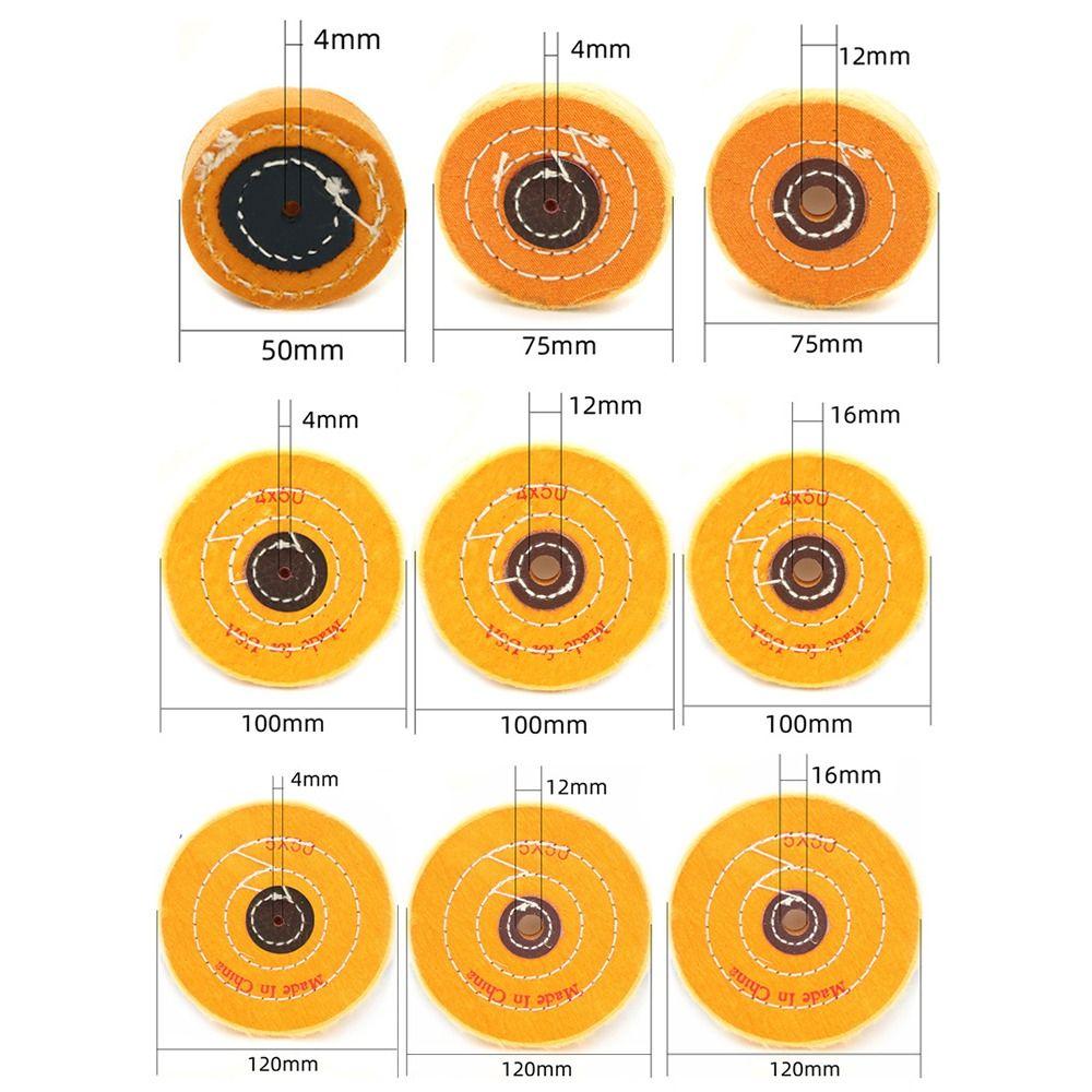 1Pcs Abrasive Tool Cloth Buffing Wheel Yellow Cotton Pad For Metal Jewelry Polishing