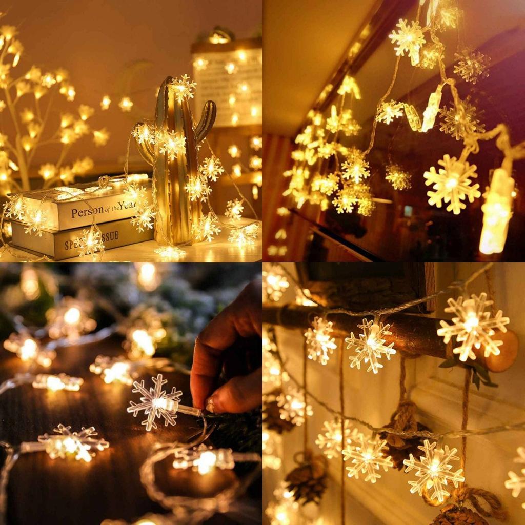 20ft 4040 LED lights,Indoor LED Star Snowflake Christmas Lights Fairy String EID Decorations for Home Holiday Lighting Ornaments