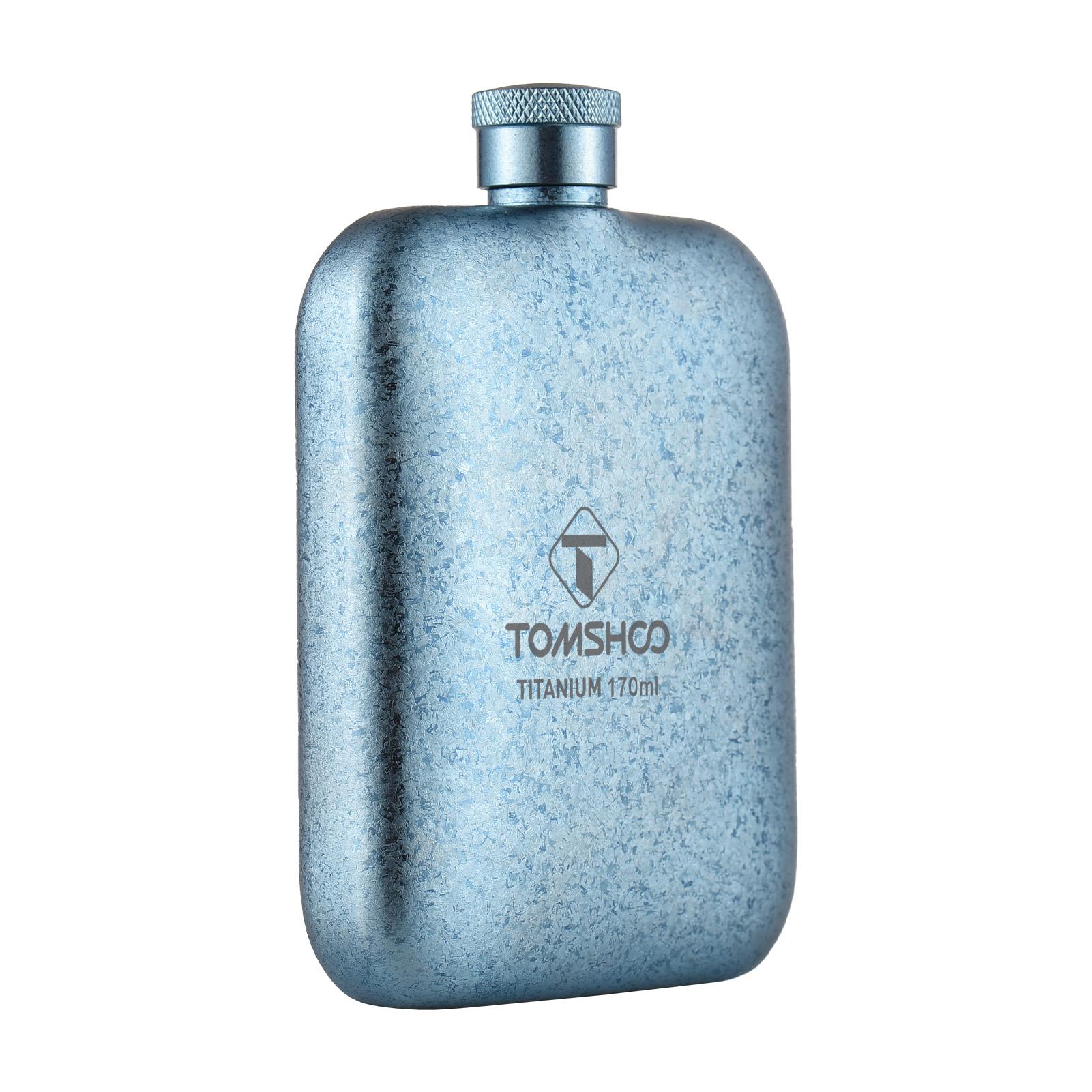 

Фляга для вина, мужская фляжка для виски, титановая бутылка 170 мл, легкая для кемпинга с квадратной крышкой темно-синий