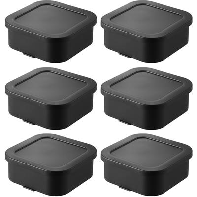 Yamazaki Tower Preto Conjunto de 6 Arroz Congelado com Lava-louças e Micro-ondas 1472 x 3 Recipientes de 6 Peças Fáceis de Aquecer, Empilháveis, Escorredor, Seguros,