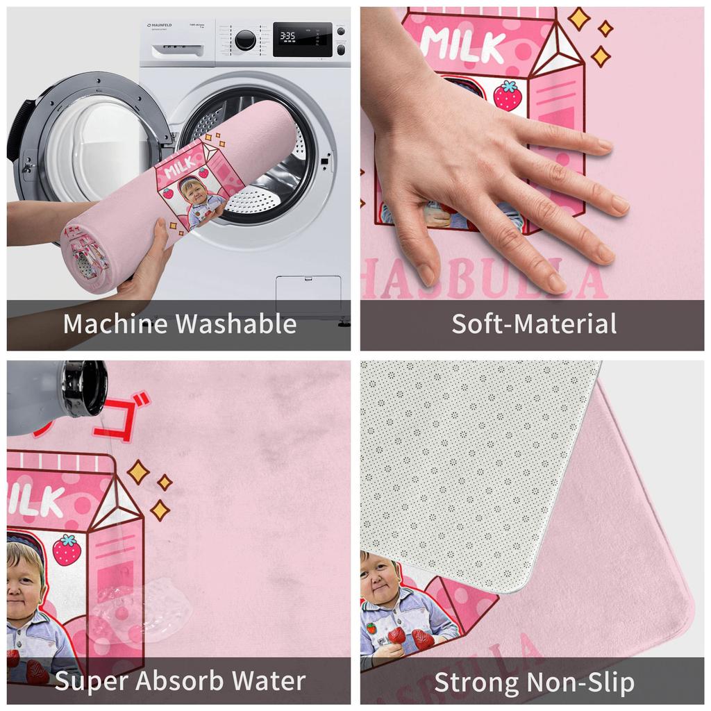 Funny Hasbulla Hasbullah Strawberry Smile Front Floor Door Entrance Mat Indoor Bath Kitchen Doormat Garden Carpet Rug