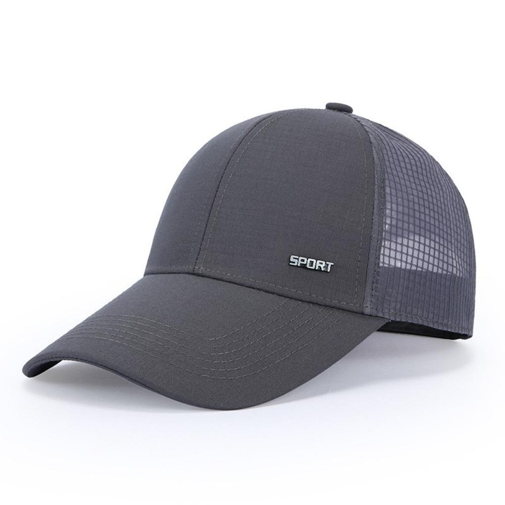 

Lightweight Adjustable Mesh Baseball Cap Casual Style Breathable Golf Mesh Hat Sun Protection Wide Brim Cozy Tide Hat Outdoor сірий