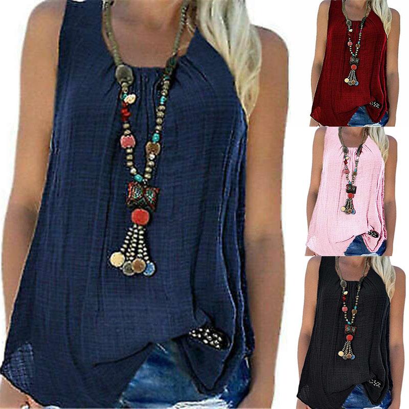 

Vest Loose Beach Tee Shirt Comfy Summer Casual Blouses S