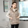Autumn and Winter New Down Cotton Vest Women's Short Hooded Fashion Casual Versatile Thermal Vest Jacket