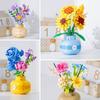 Mini Sunflower Rose Block Flower Bouquet In Vase Puzzle Toy Birthday Gift For Girls