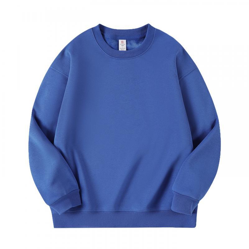 Men's Versatile Round Neck Plus Velvet Hoodie - Autumn/Winter Collection