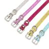 Rhinestones Small Dog Cat Collar Leather PU Adjustable Pet Collar Luxury Decoration Necklace for Kitten Puppy Chihuahua Supplies