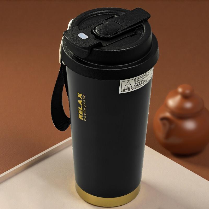 

Insulated Coffee Cup Stainless Steel for Men and Women High Appearance Level Portable Double Drinking Cup Straw 550ml чёрный