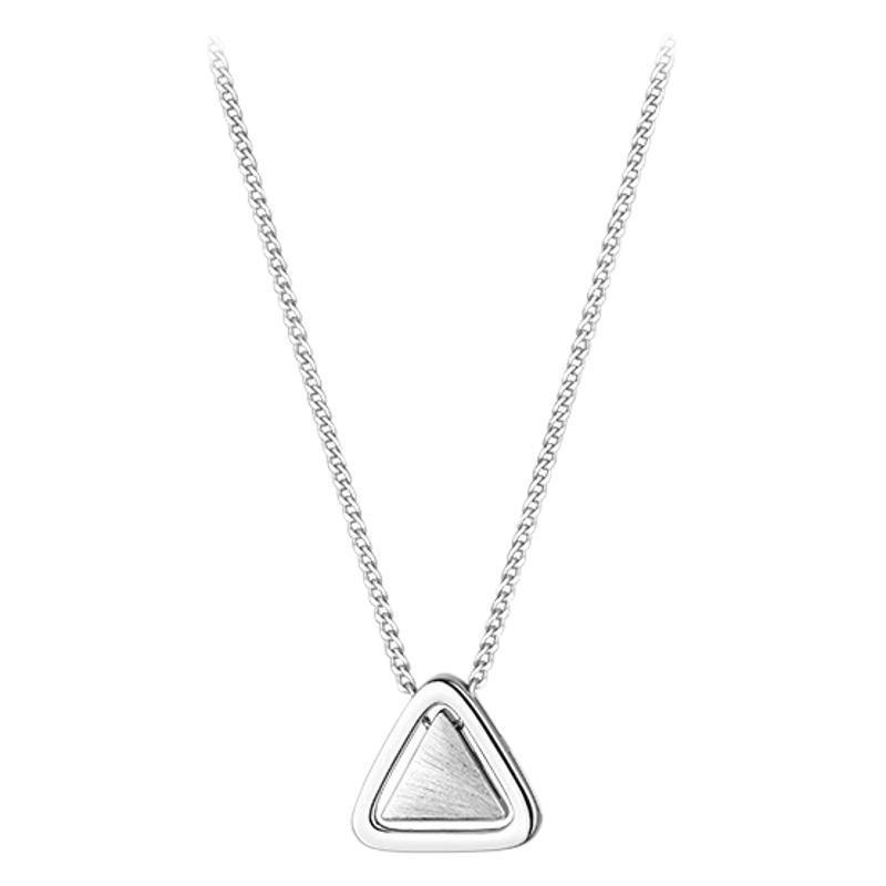 2023 New High-End 925 Sterling Silver Triangle Pendant Necklace for Women - Light Luxury Summer Clavicle Chain