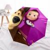 1pc Masha Bear Automatic Folding Umbrella, Portable Collapsible Design, Casual Outdoor Accessory L1127026