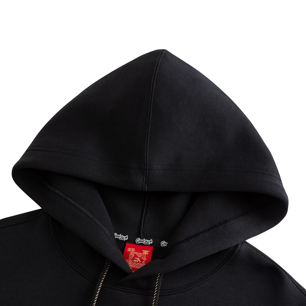 Anta Good Things Happen Life Series Hooded Sweatshirt Men Tops Basic-Black 152618707S-3