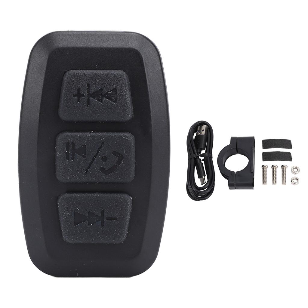 Trådløs telefonkontroller BT IPX6 Multifunksjonell Oppladbar Sykkeltelefonfjernkontroll 5V Svart