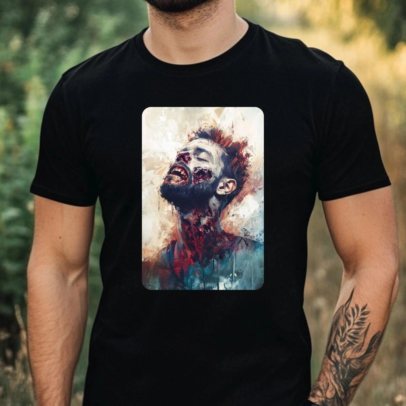 T-Shirt Herren Zombie Portrait Motiv Baumwolle Größe XS bis 5XL L