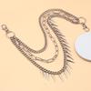 DIEZI Harajuku Vintage Multilayer Jeans Pants Key Chain Ring For Women Men Boys Hip Hop Silver Color Rivet Tassel Chain For Bag