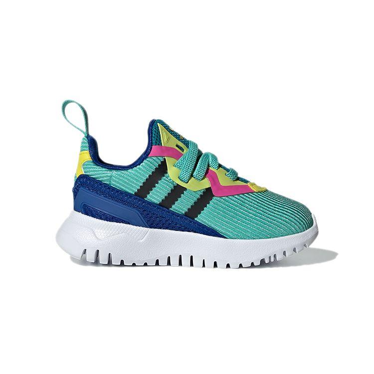 Adidas Originals Flex Series El I Trendy Comfortable Low-Top Casual Shoes Baby Sneakers Blue Green FX5335