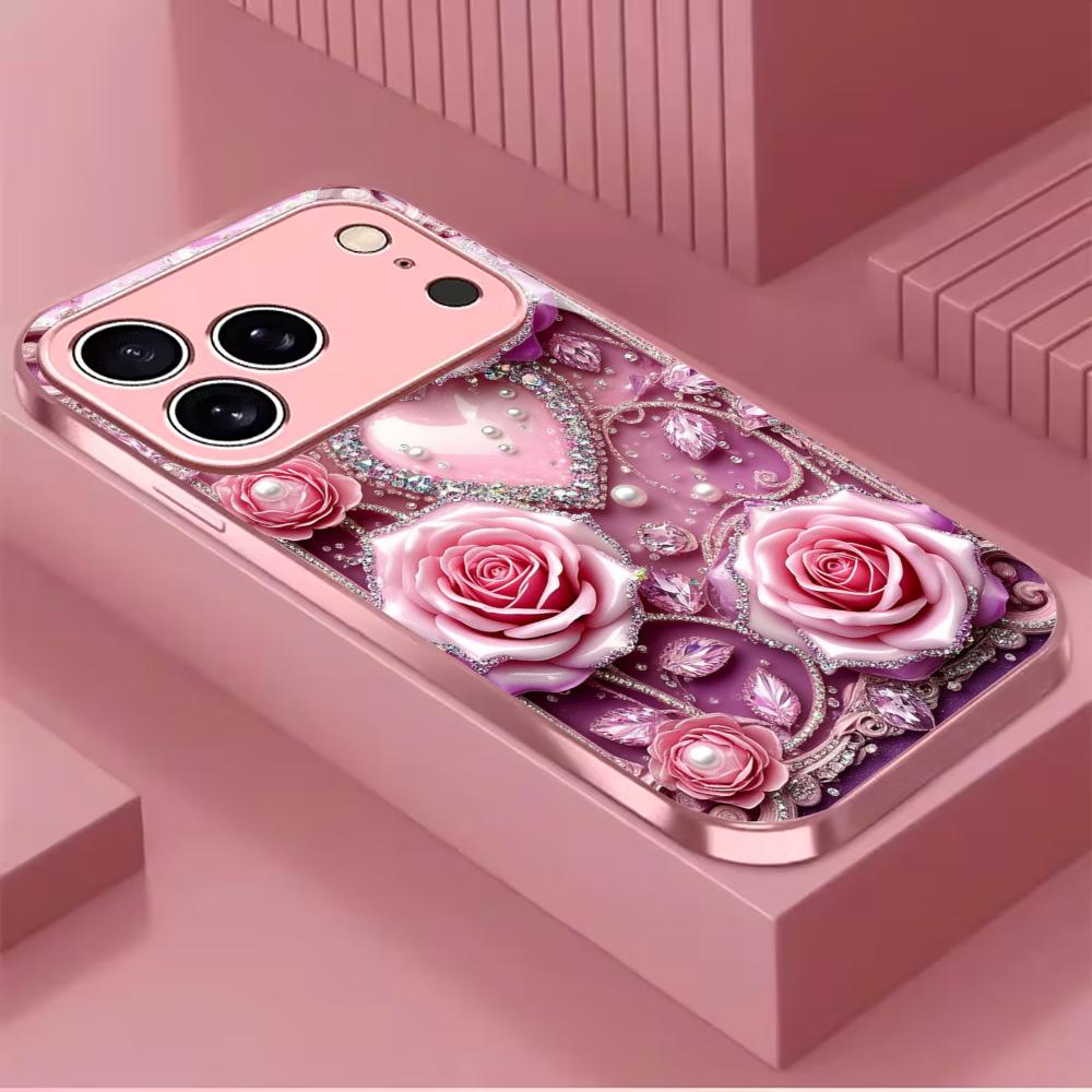 Flowers Love Madam Protect PhoneCase Glass PhoneCase for iPhone 17 16 15 14 13 12 11pm Pro Plus Dropresistant cellphone Female