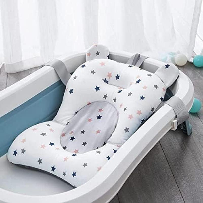 Baby Bath Tub Seat Cushion - Non-Slip Bathtub Seat for Newborns - Soft Wash Basin Cushion - Safe Support for 0-12 Months