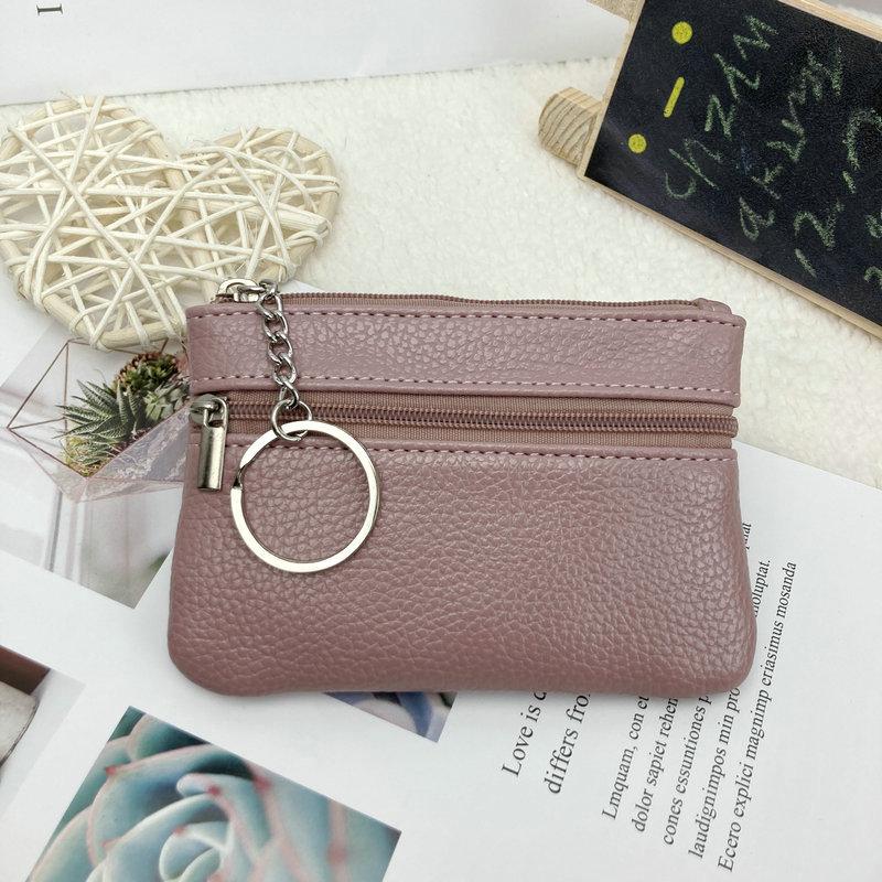 Fashion Women Men Kids Mini Wallet Ladies Double Zipper Coin Purse Multifunctional Small Coin Credit Card Key Ring Wallet